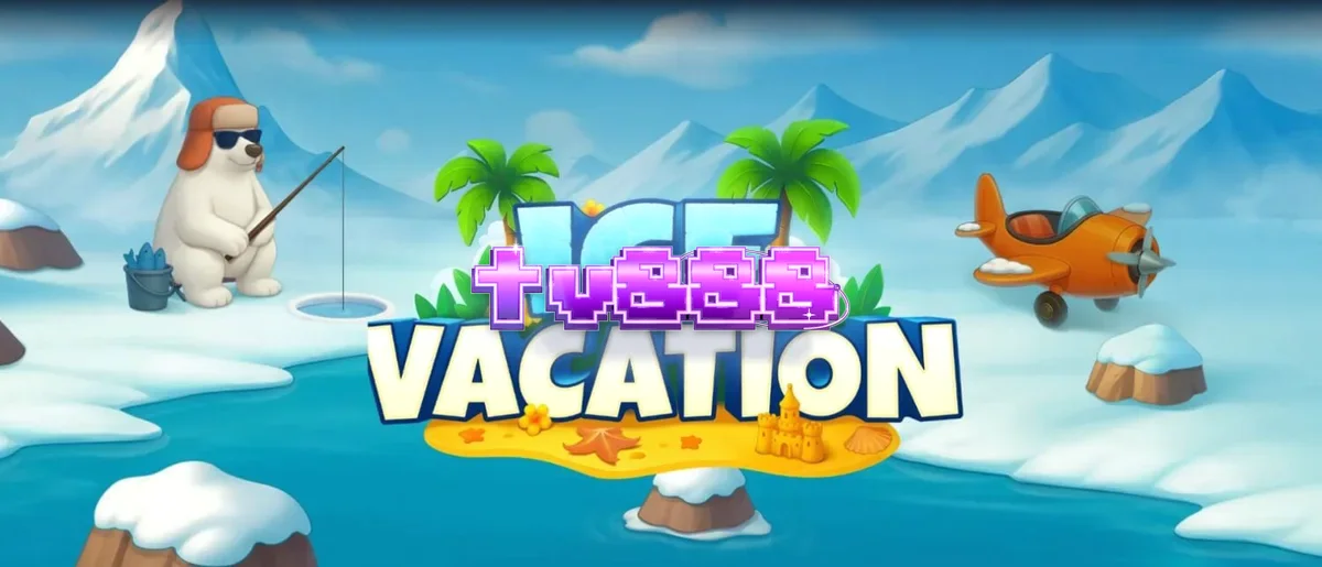 Tampilan visual slot Ice Vacation dengan karakter beruang kutub dan penguin